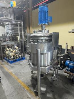 Tanque encamisado misturador em inox Turbon Mixer alto cisalhamento Recinox 200 litros 7,5 CV