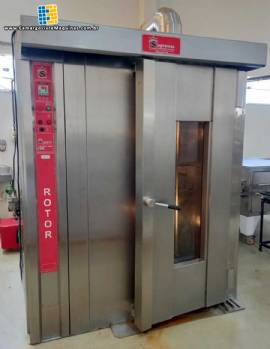 Forno rotativo em inox com carrinho duplo Supremax � g�s
