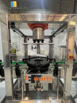 Tampadora em inox com 1 cabe�ote Uniti 1000 tampas / hora