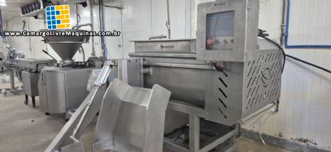Misturador de p�s em inox com 2 eixos Montemil Industrial MTM 500 para carnes embutidos pet food massas aliment�cias