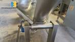 Rosca alimentadora transportadora helicoidal inclinada com silo receptor em ao inox