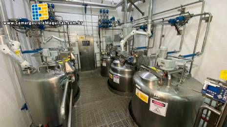 Planta para fabrica��o de xarope para bebidas porte multinacional equipamentos importados alto padr�o linha em inox 316