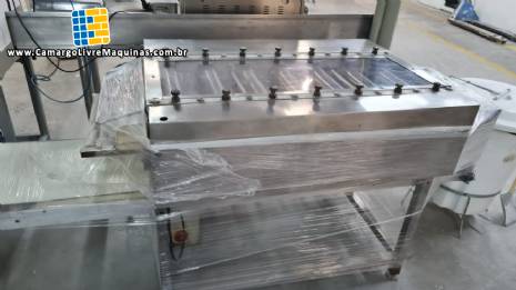 Cilindro 7 rolos em inox para massas pastel lasanha 7 rolos Indiana 400 mm