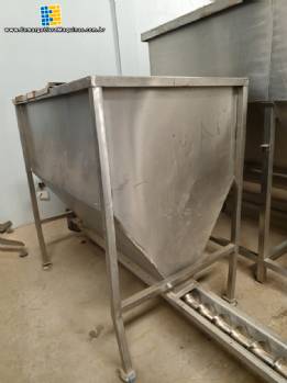 Silo de armazenamento ensacadeira em inox com rosca transportadora sada 1000 litros