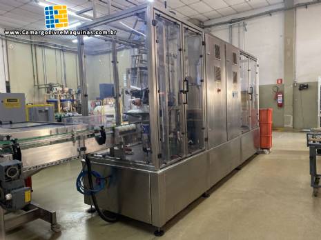 Aplicadora autom�tica com t�nel de encolhimento para r�tulos sleeve EPET Brasil Cabaserv