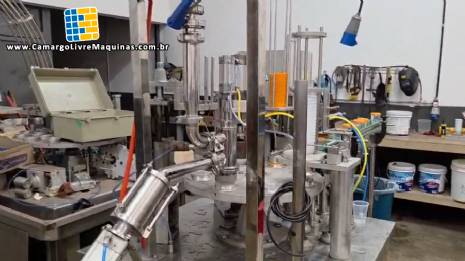 Envasadora dosadora rotativa com tampadora e seladora de copos frascos 2.000 unidades Brasholanda Envasadora dosadora rotativa com tampadora e seladora de copos frascos 2.000 unidades Brasholanda