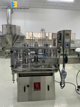 Envasadora dosadora volumétrica com seladora e tampadora em inox Delgo 2000 potes por hora Envasadora dosadora volumétrica com seladora e tampadora em inox Delgo 2000 potes por hora