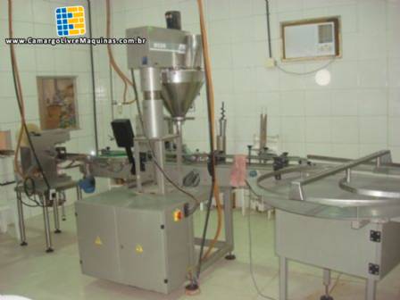 Linha para envasar pó em potes Masipack Linha para envasar pó em potes Masipack